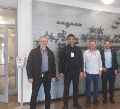 Raul Blanco, de HSP, acompañando a directivos de Grupo La Plana para visitar la central de HEIDELBERG en Wiesloch, Alemania.