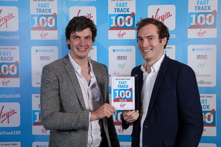 James Kinsella y Adam Carnell, cofundadores de Route One Print, compañía del ranking Virgin Fast track 100.