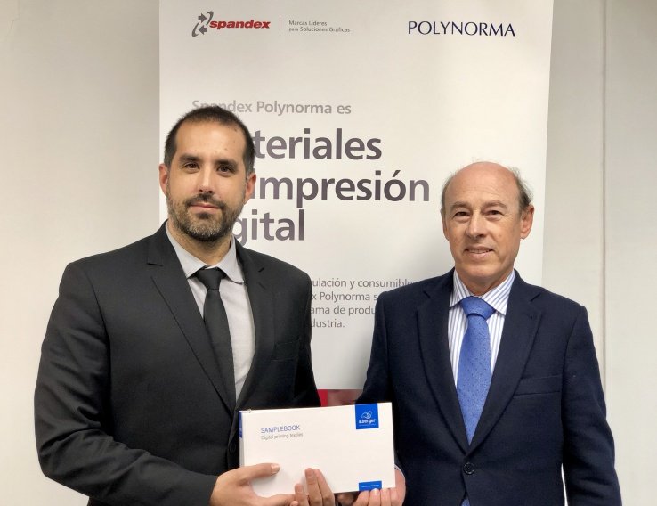 Josep M. Serra, director comercial de Spandex Polynorma, y Joan Rof, director general de Armtex.