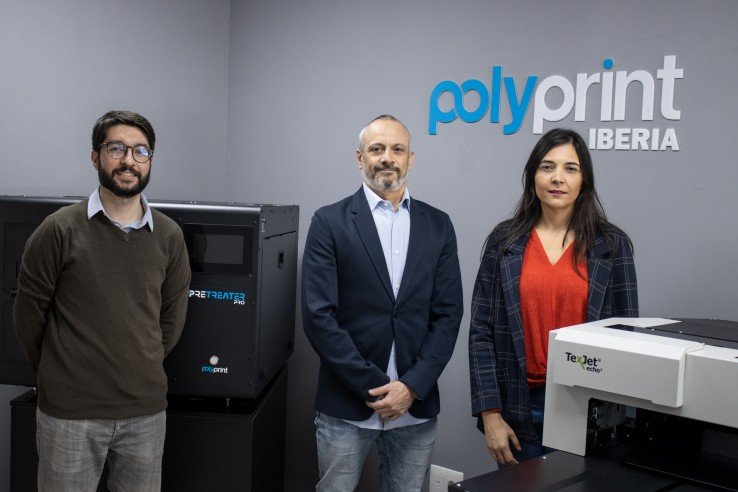 El equipo de Polyprint en Iberia, en la sede de Valencia.