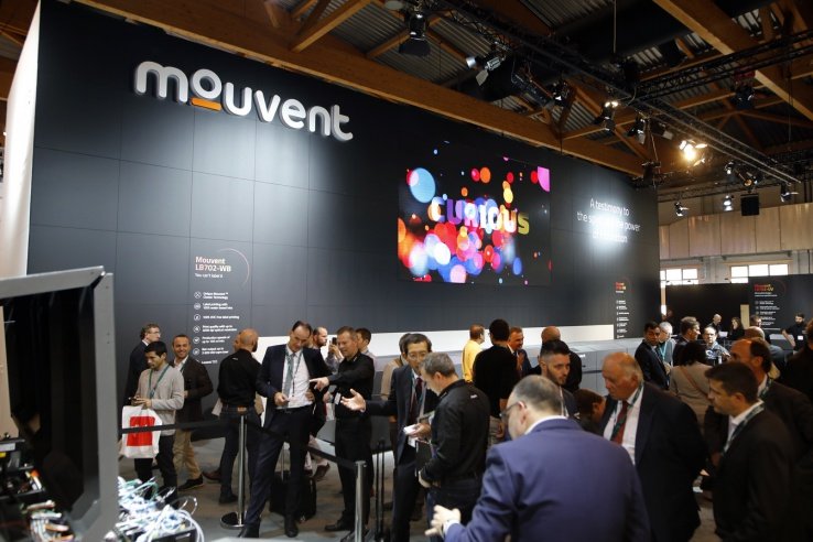 El stand de Mouvent, repleto durante los cuatro días. Los visitantes quedaron impresionados con la tecnología expuesta.