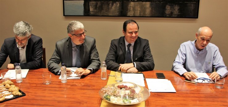 Ignasi cusí, Jordi Magre, Xavier Armengou y Xavier Pascual, durante la presentación del salón el 12 de noviembre.