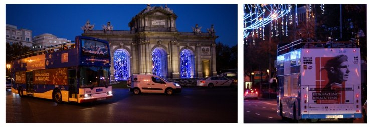 El autobús de la Navidad consigue un gran impacto publicitario.