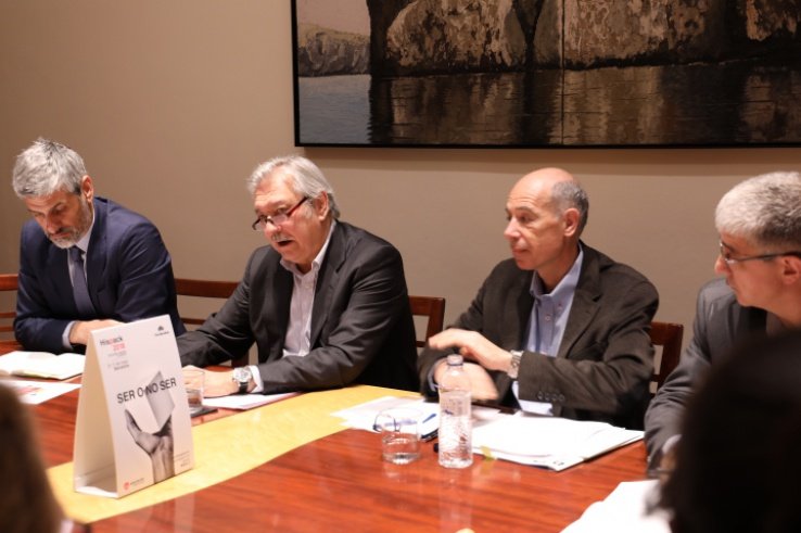 Ignasi Cusí, Javier Riera Marsá, Xavier Pascual y Jordi Magre durante la presentación.