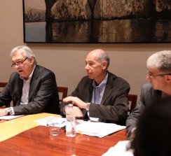 Ignasi Cusí, Javier Riera Marsá, Xavier Pascual y Jordi Magre durante la presentación.