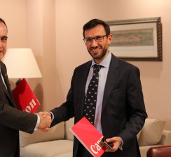 José Manuel Niederleytner García-Lliberós, Decano del Ilustre Colegio de Abogados de Tenerife, y Rafael Espejo Castellano, director de Canon Tenerife.