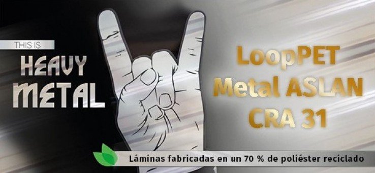 LoopPET Metal ASLAN CRA 31 es ideal para su colocación en cristales al presentar el mismo efecto por ambas caras.